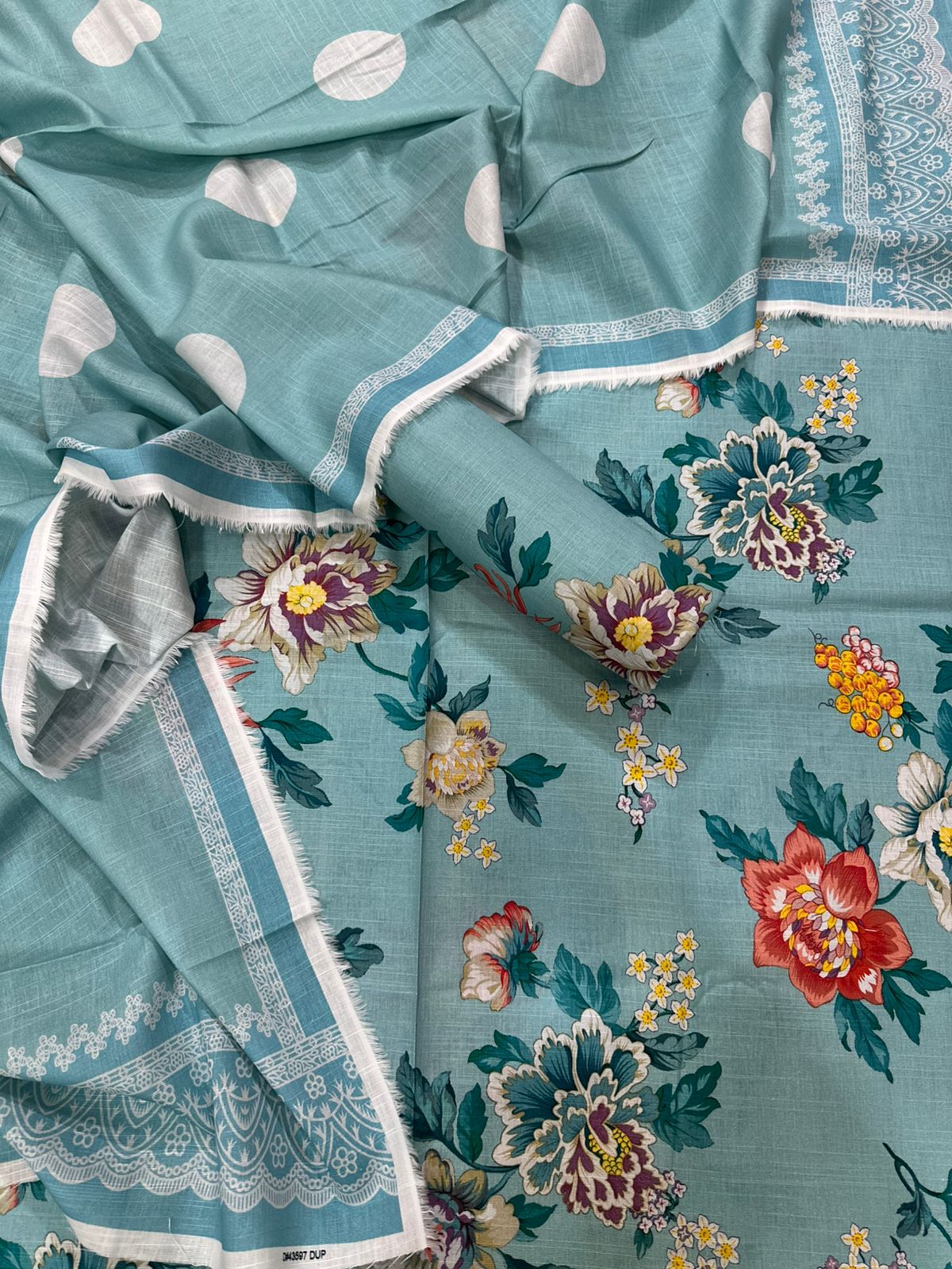 3Pc Khaddar  Allover Unstitched Suit