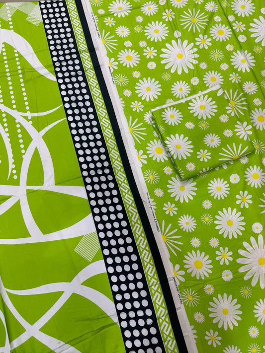 3Pc Linen Allover Unstitched Suit