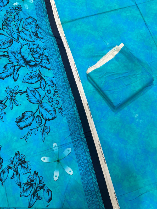 3Pc Linen Allover Unstitched Suit