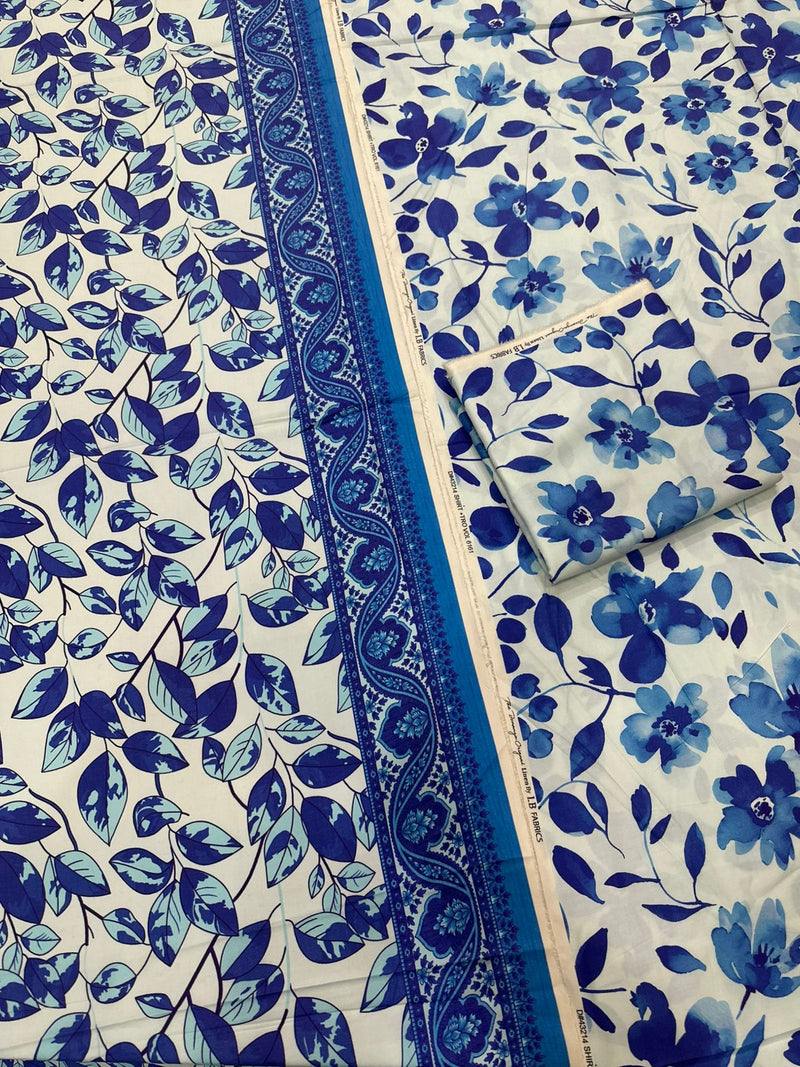 3Pc Linen Allover Unstitched Suit