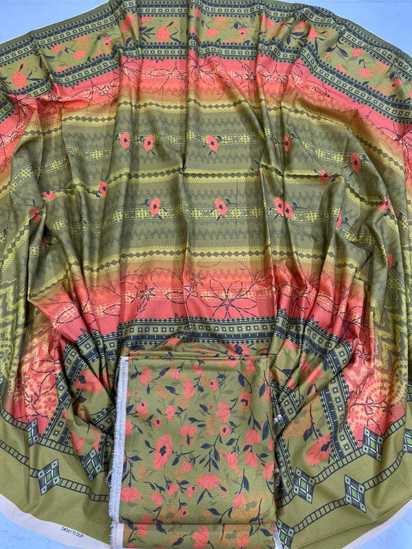 3Pc Dhanak Allover Unstitched Suit