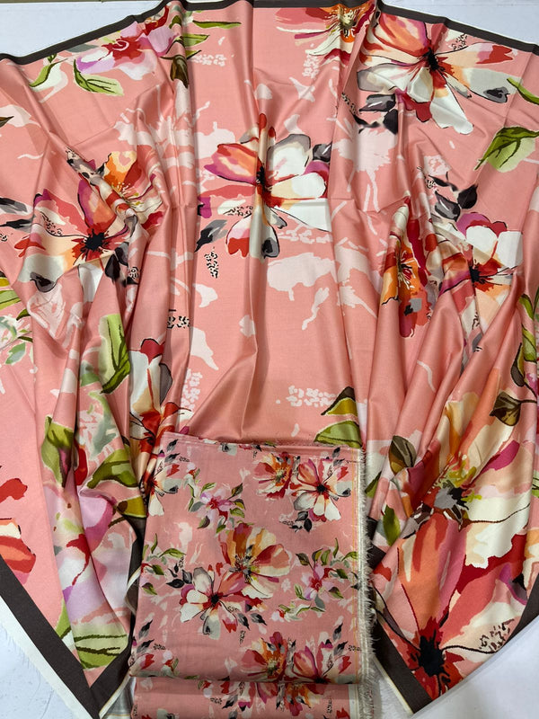 3Pc Linen Allover Unstitched Suit