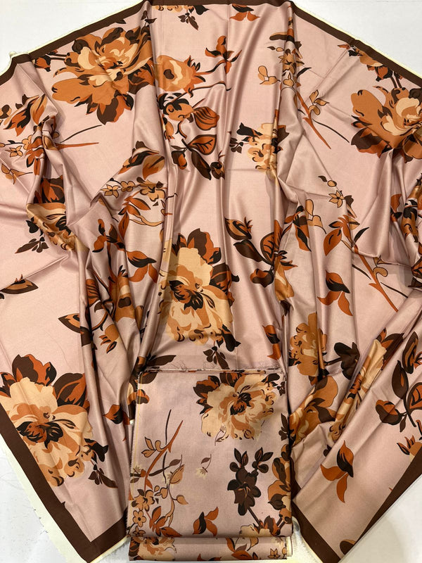 3Pc Linen Allover Unstitched Suit