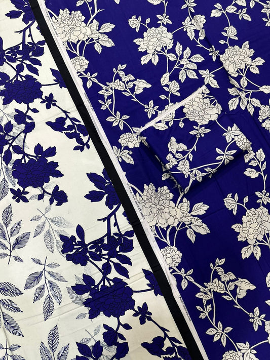 3Pc Linen Allover Unstitched Suit