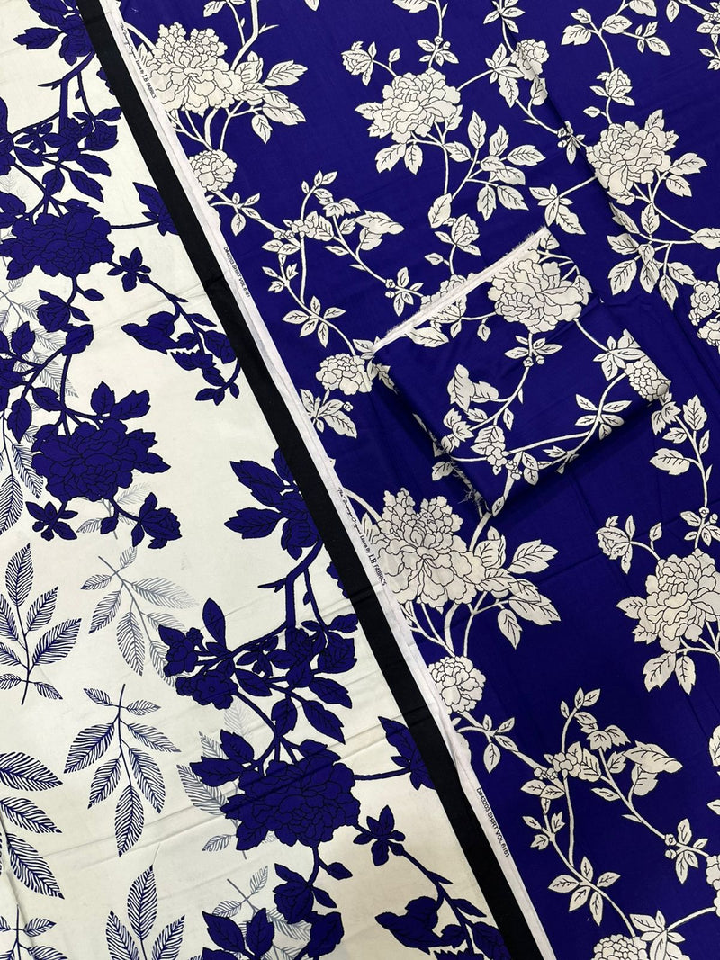 3Pc Linen Allover Unstitched Suit